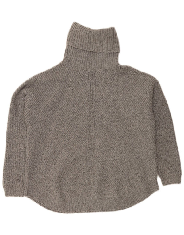 VINTAGE Dame Oversized rullehals sweater UK 16 stor grå