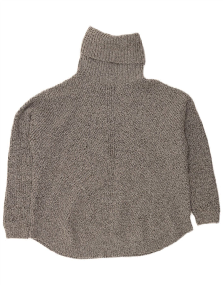 VINTAGE Dame Oversized rullehals sweater UK 16 stor grå