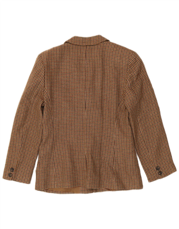Luisa Spagnoli Dame 2-knaps blazerjakke IT 42 Medium Brown Houndstooth