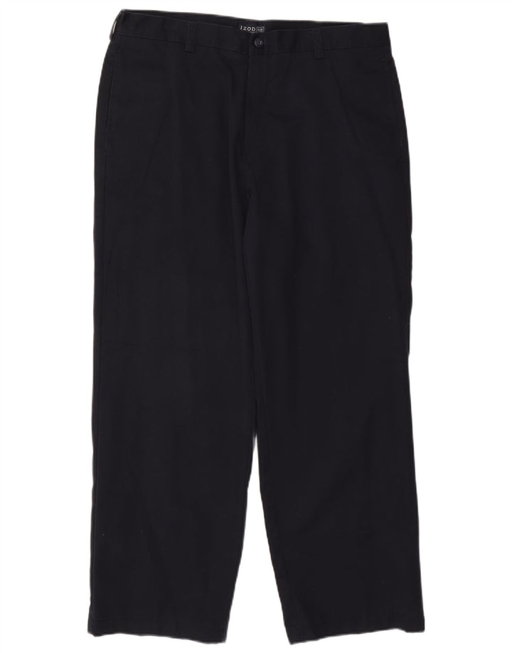 IZOD Lige Chinobukser til mænd W36 L29 Marineblå bomuld