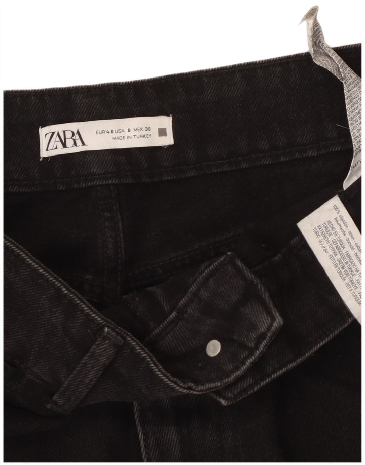 Zara Dame Capri Jeans EU 40 Medium W30 L23 Sort Bomuld