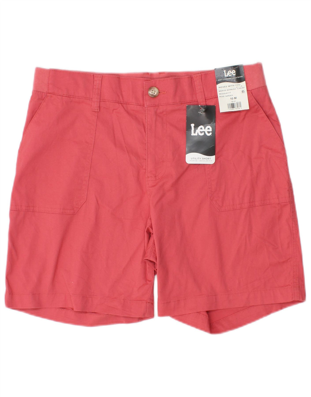 Lee kvinders mellemhøjde Regular Fit Bermuda Shorts US 10 Large W30 Pink Bomuld