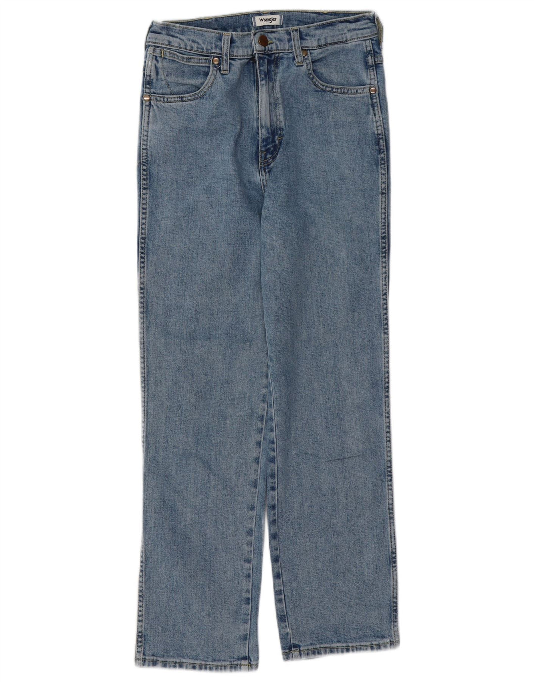 WRANGLER Dame Wild West Højtaljede Straight Jeans W27 L27 Blå Bomuld