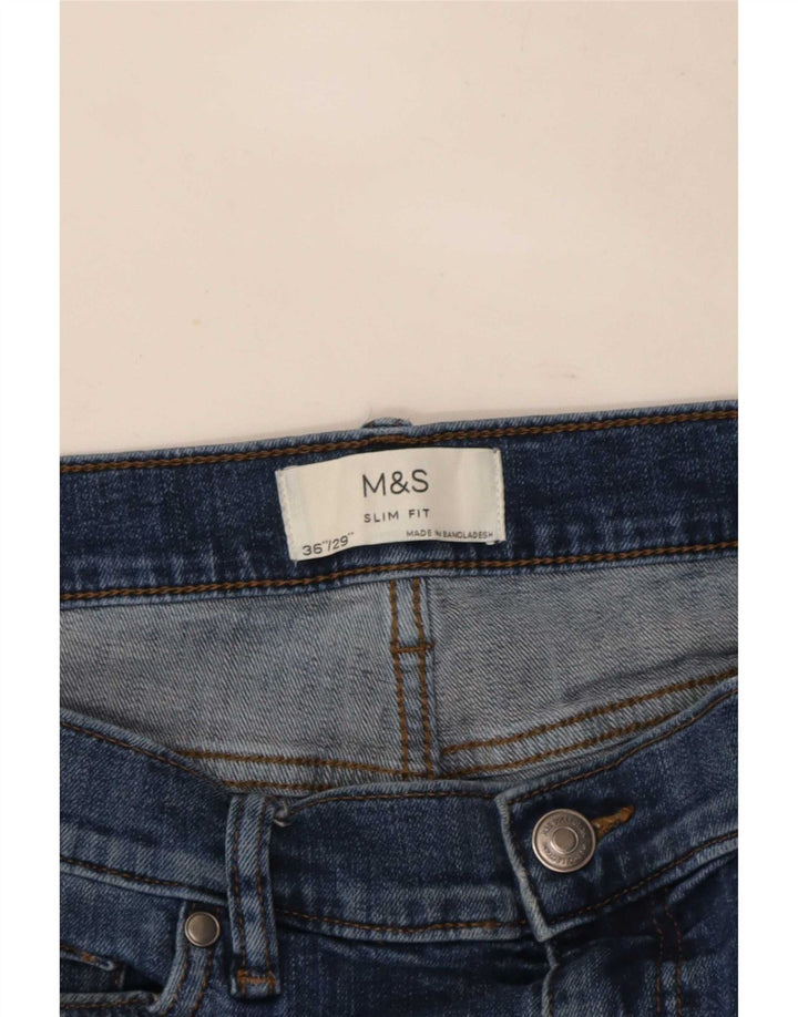 Marks & Spencer Herre Slim Jeans W36 L29 Blå Bomuld
