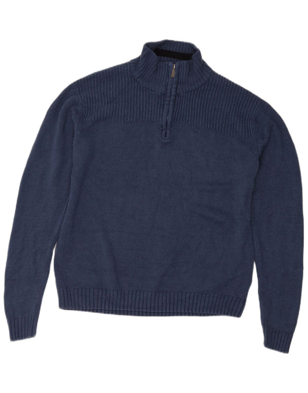 Pierre Cardin Herre lynlås-hals sweater 2XL marineblå akryl