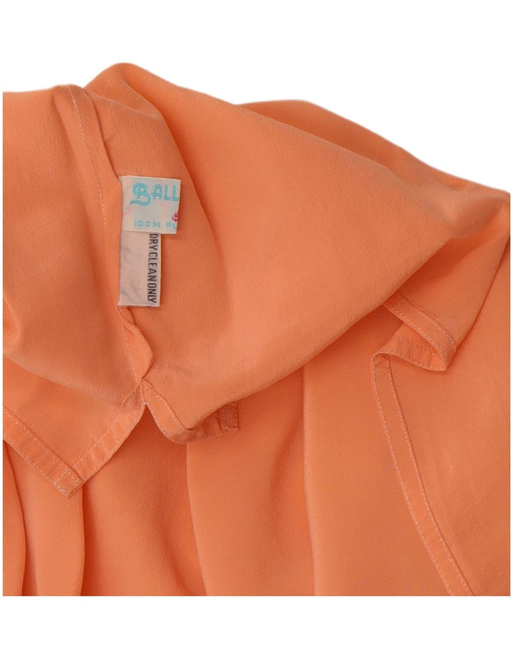 BALLON Dame ærmeløs bluse Top UK 14 Medium Orange Silke