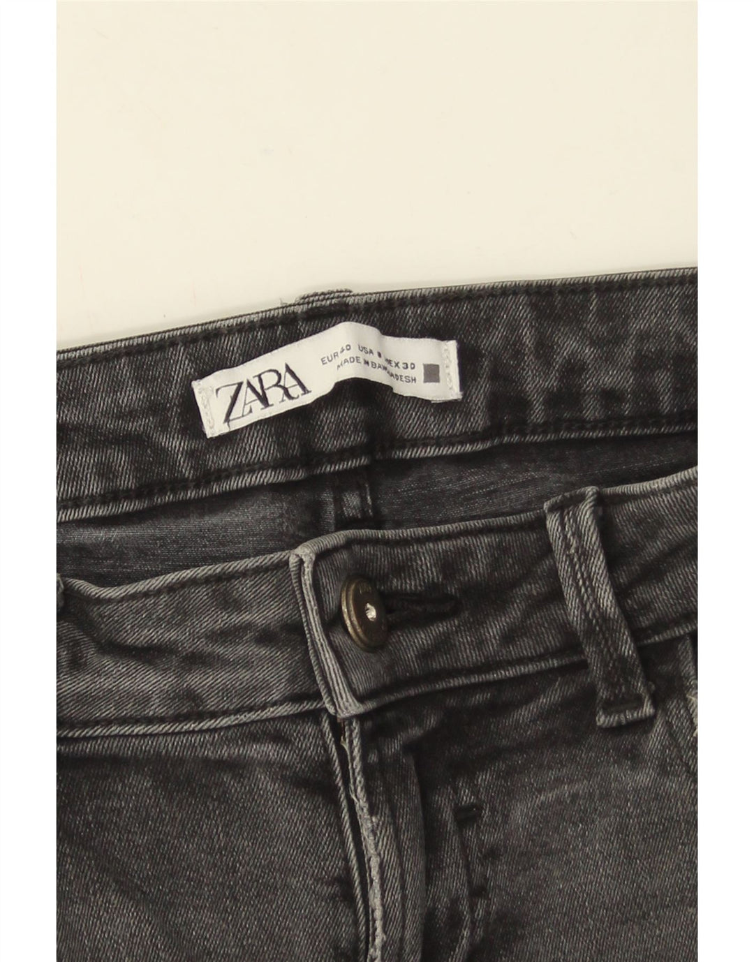 Zara Dame Distressed Skinny Jeans EU 40 Medium W30 L27 Grå