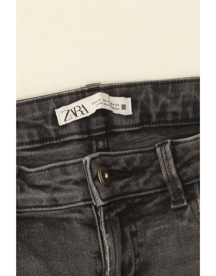 Zara Dame Distressed Skinny Jeans EU 40 Medium W30 L27 Grå