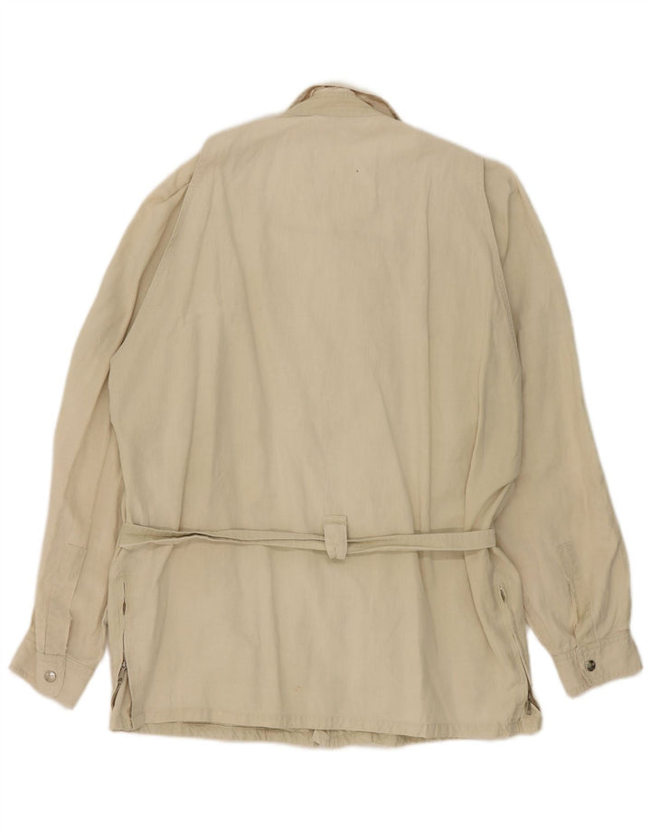 Vintage Kvinder Utility Jacket UK 16 Large Beige
