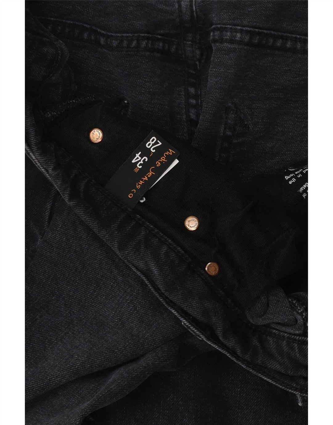 Nudie Slim Jeans til mænd W34 L28 sort bomuld