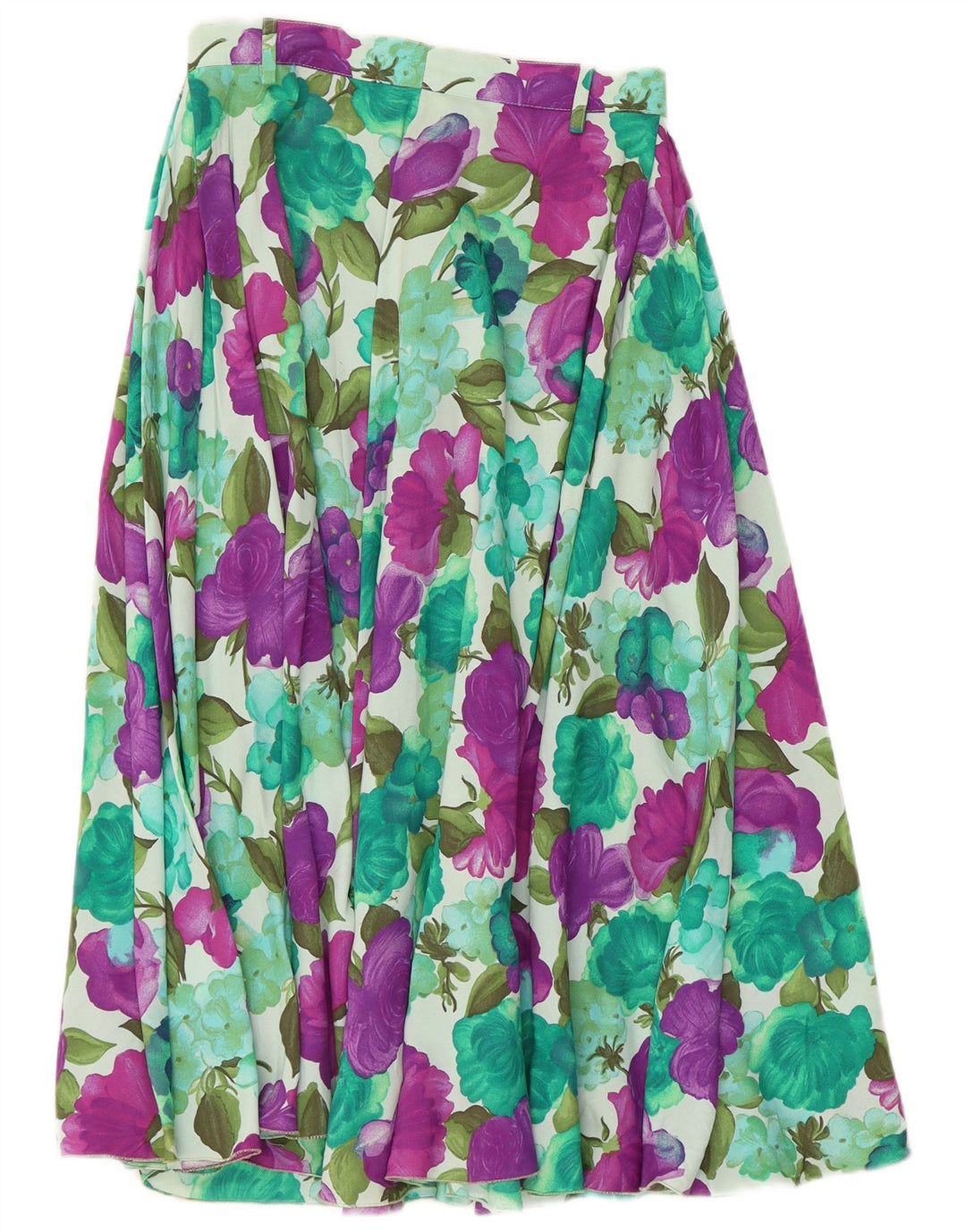 Vintage Kvinders Flared Skirt W26 Small Multicolored Floral