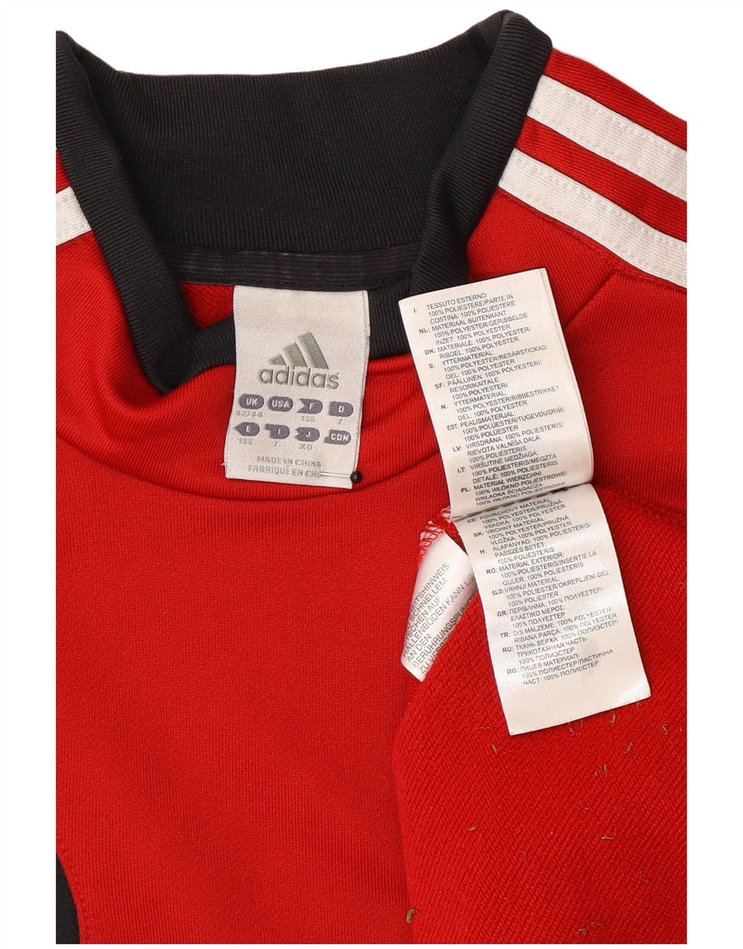 Adidas Herre Sweatshirt Jumper UK 42/44 Large Red Colourblock Polyester