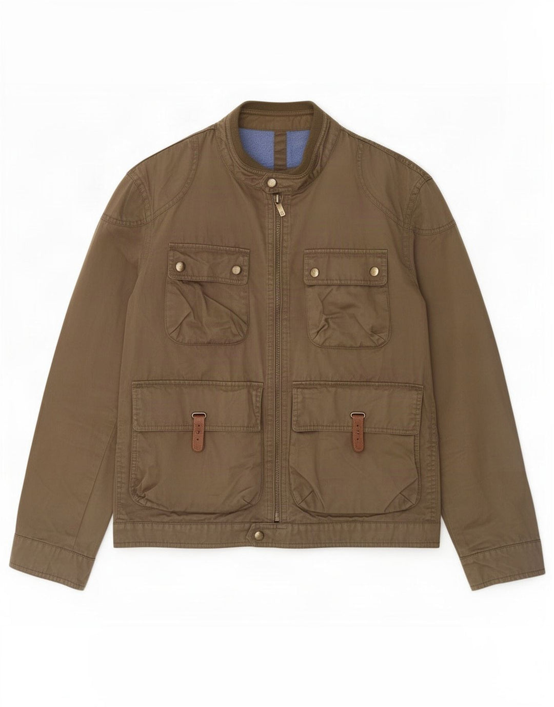 Massimo Dutti Herre Utility Jacket UK 42 XL Khaki Bomuld