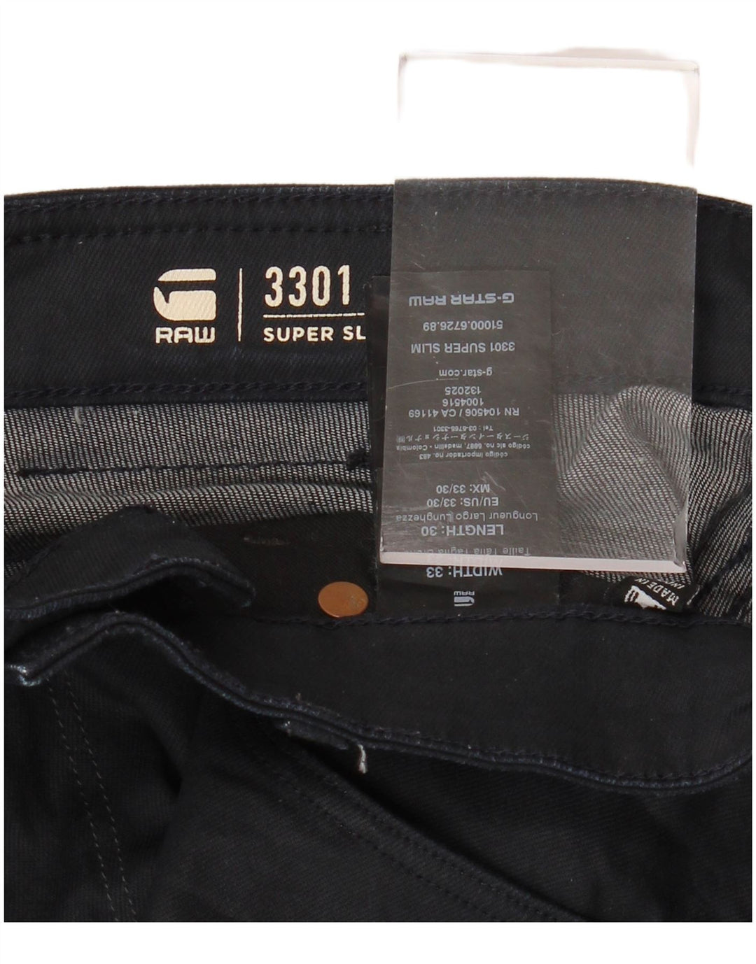 G-STAR Herre 3301 Super Slim Jeans W33 L30 Marineblå Bomuld