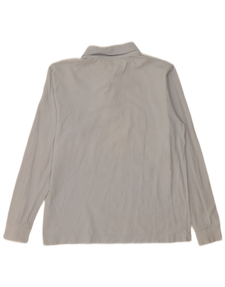 KAPPA Langærmet poloshirt til mænd mellemblå bomuld