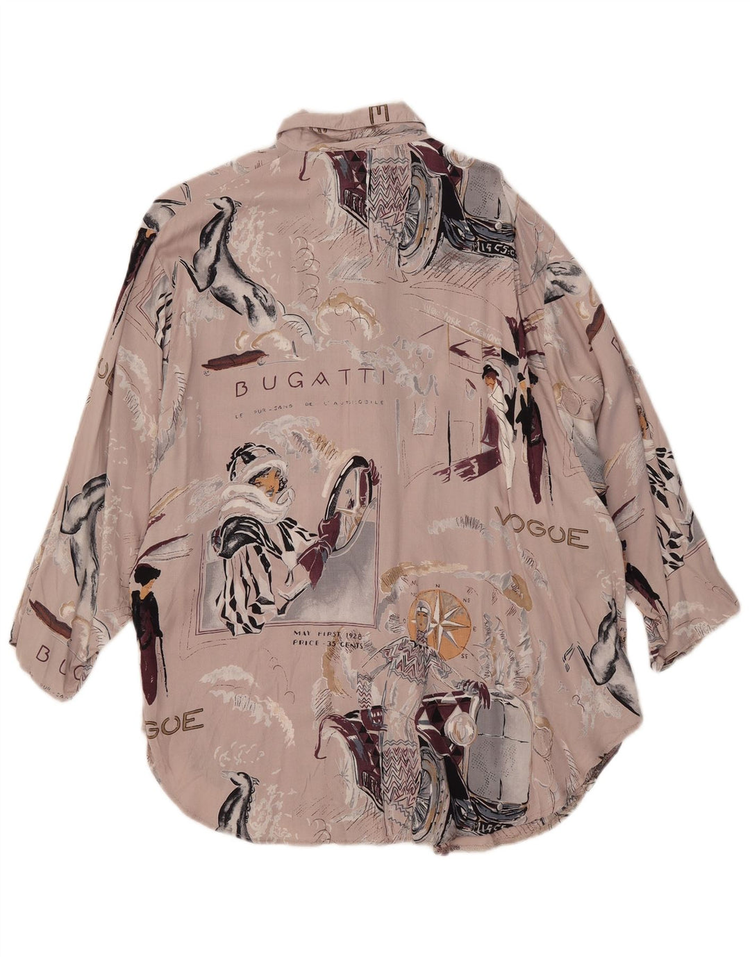 C&A Womens Clock House Grafisk Oversized skjortebluse UK 10 Small Beige