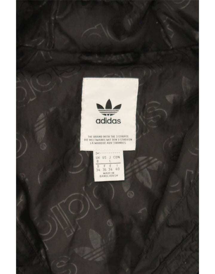 ADIDAS Womens Hooded Padded Jacket UK 8 Small Black Nylon Vintage Adidas and Second-Hand Adidas from Messina Hembry 