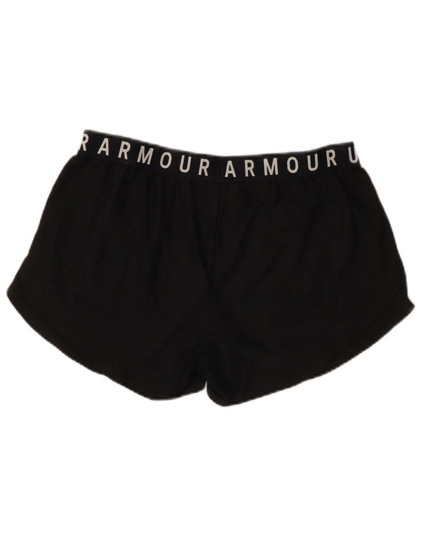 Under Armour Dame Heat Gear Graphic Sports Shorts UK 14 Large Black