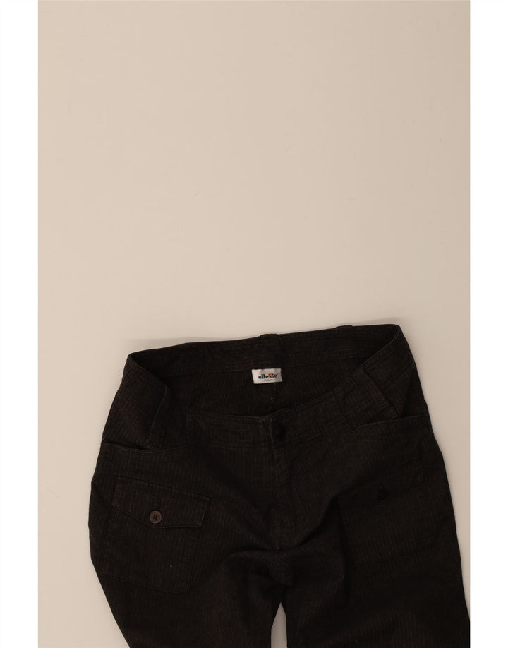 ELLESSE Womens Cargo Trousers IT 44 Medium W32 L29 Black Pinstripe Vintage Ellesse and Second-Hand Ellesse from Messina Hembry 