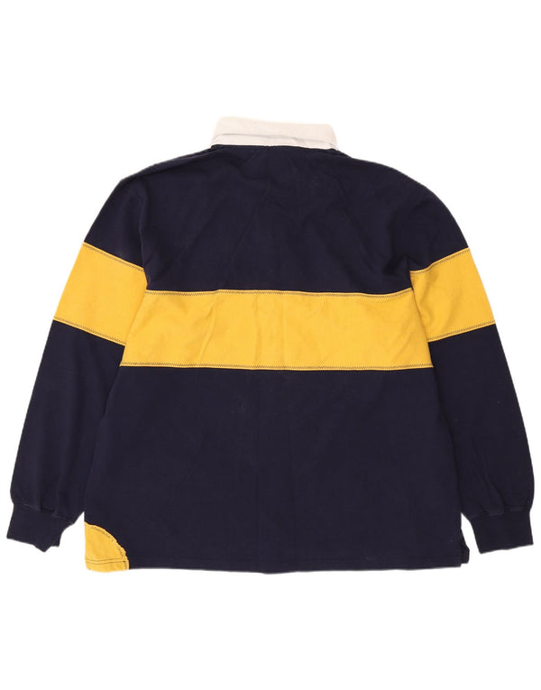 ORVIS Langærmet Rugby Polo Shirt XL Marineblå Colourblock Bomuld