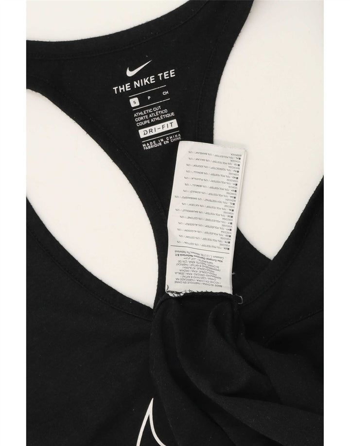 Nike Dame Dri Fit Grafisk Vest Top UK 10 Small Black Polyester