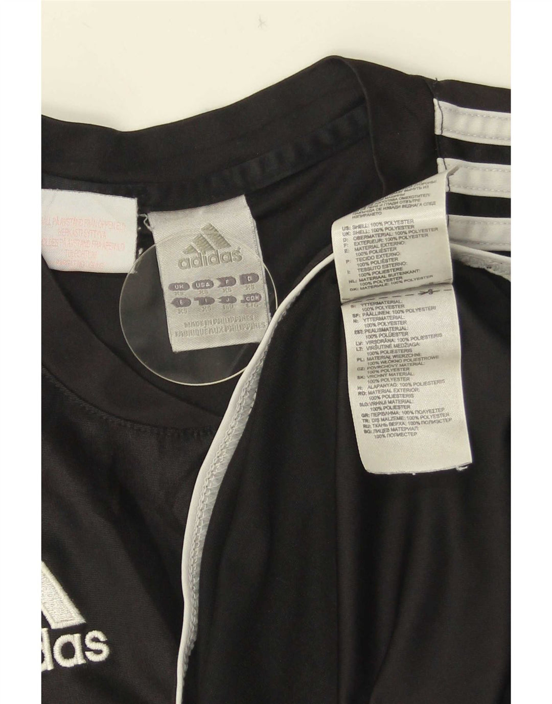 Adidas Herre T-Shirt Top XS Sort Stribet Polyester