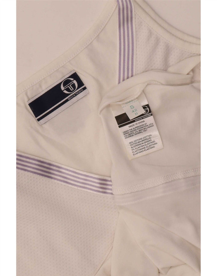 Sergio Tacchini Damevest Top UK 10 Small White Bomuld