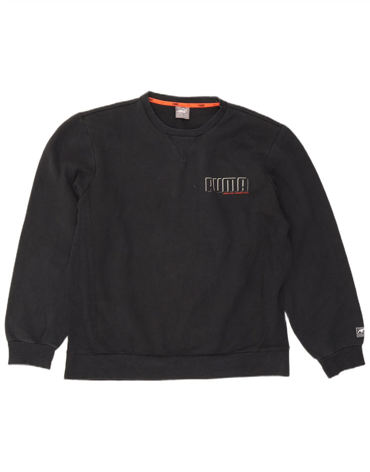 Puma Herre Grafisk Sweatshirt Jumper Stor Sort Bomuld