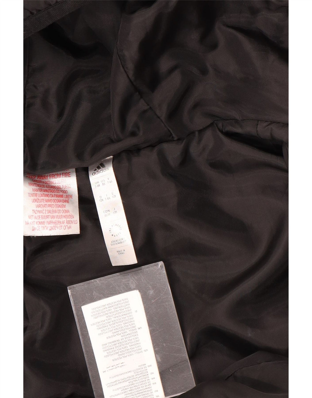 ADIDAS hættejakke til drenge 7-8 år sort polyester