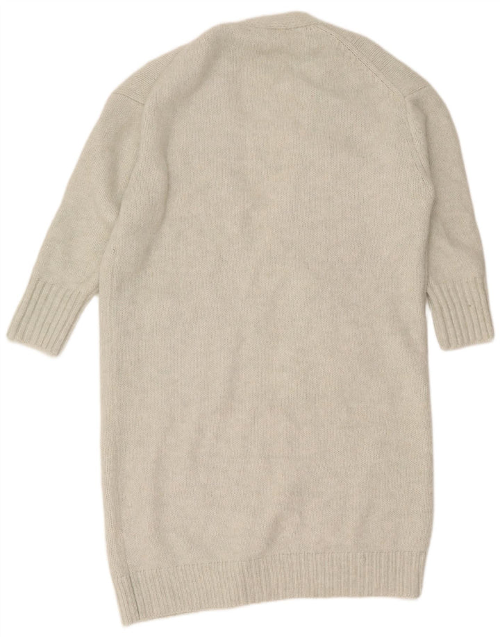 Zara Womens Oversized Longline Open Cardigan Sweater UK 6 XS Grå Polyester