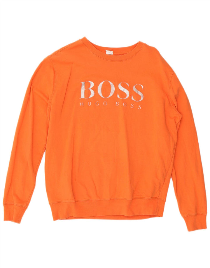 Hugo Boss Graphic Sweatshirt Jumper UK 14 Medium Orange