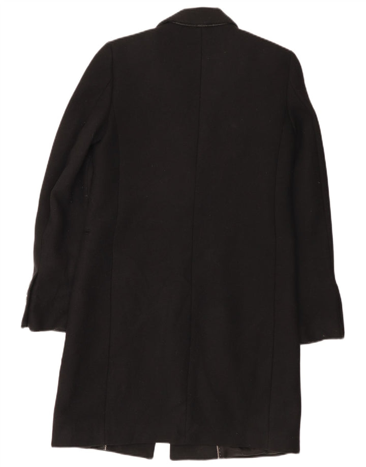 Zara Dame Overfrakke UK 6 XS Sort Uld