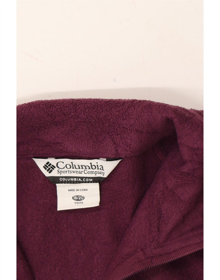 COLUMBIA Boys Fleece Jacket 15-16 Years Purple Polyester Vintage Columbia and Second-Hand Columbia from Messina Hembry 