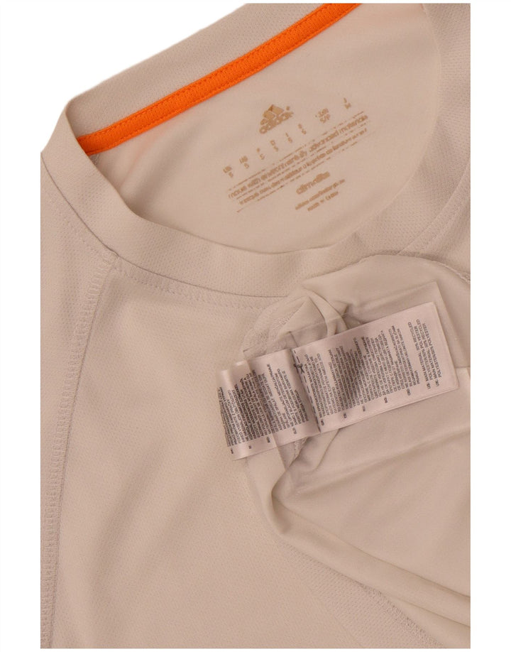 Adidas Herre Climalite T-Shirt Top Lille Hvid Polyester