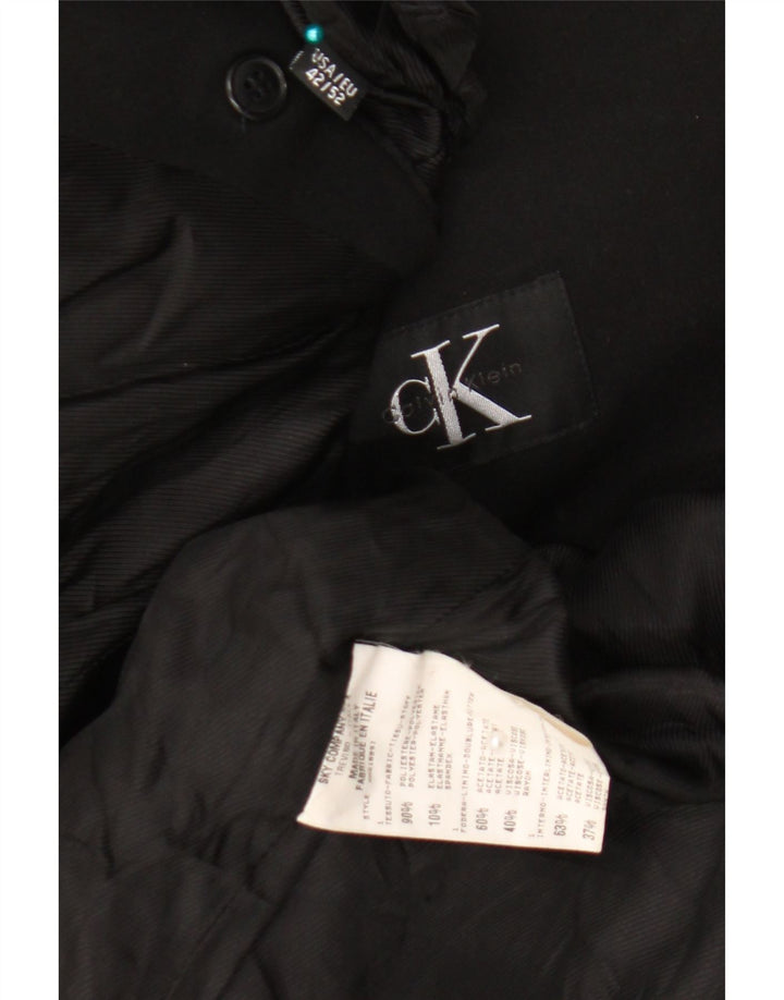 Calvin Klein Herre 3-knaps blazerjakke IT 52 XL Sort Polyester