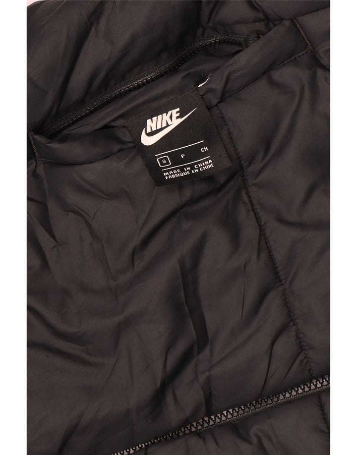 Nike Dame Hætte Vendbar Polstret Jakke UK 10 Lille Sort