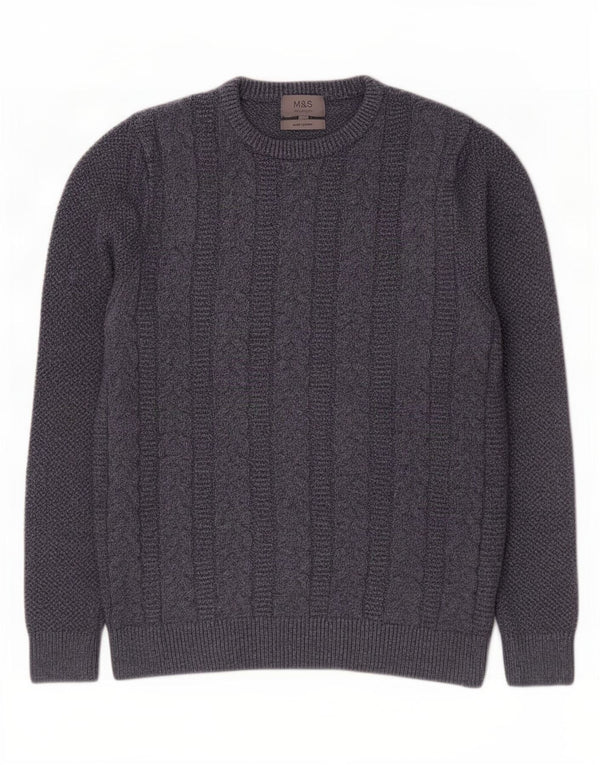 Marks & Spencer Herre sweater med rund hals, medium marineblå bomuld