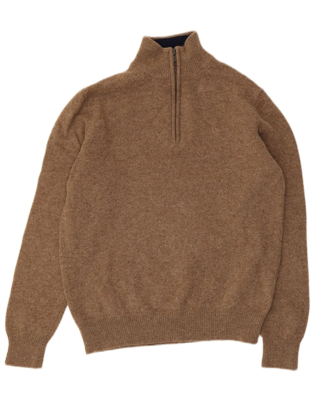 Hackett Sweater med lynlås til kvinder UK 14 Medium Brun lammeuld