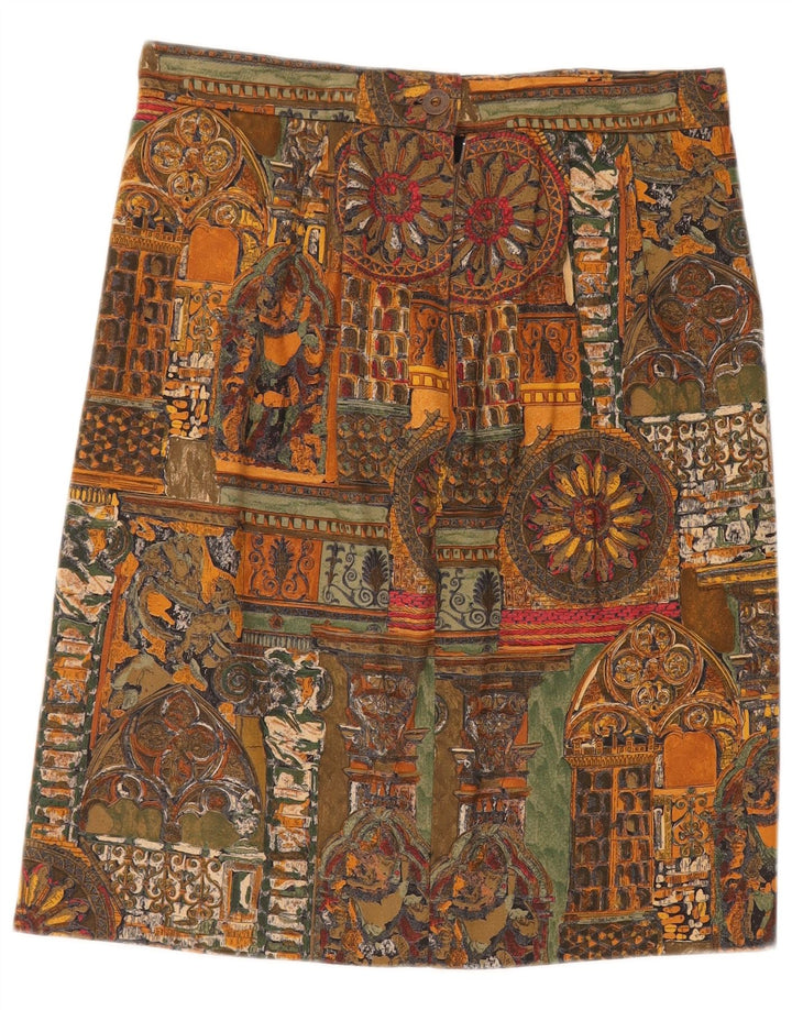 VINTAGE Kvinders abstrakt mønster lige nederdel W30 Medium Flerfarvet