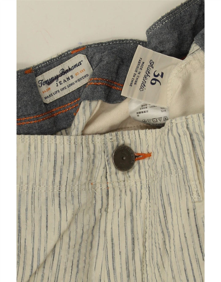 TOMMY BAHAMA Mens Cargo Shorts W36 Large  Grey Striped Cotton Vintage Tommy Bahama and Second-Hand Tommy Bahama from Messina Hembry 