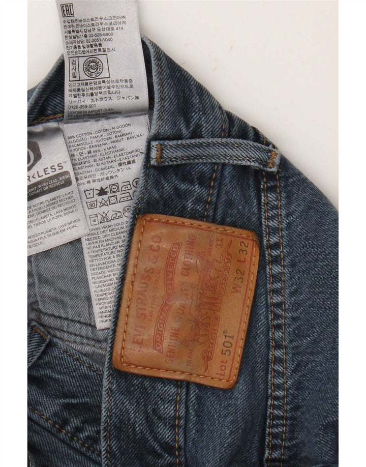 Levi's Herre 501 lige jeans W32 L32 blå bomuld