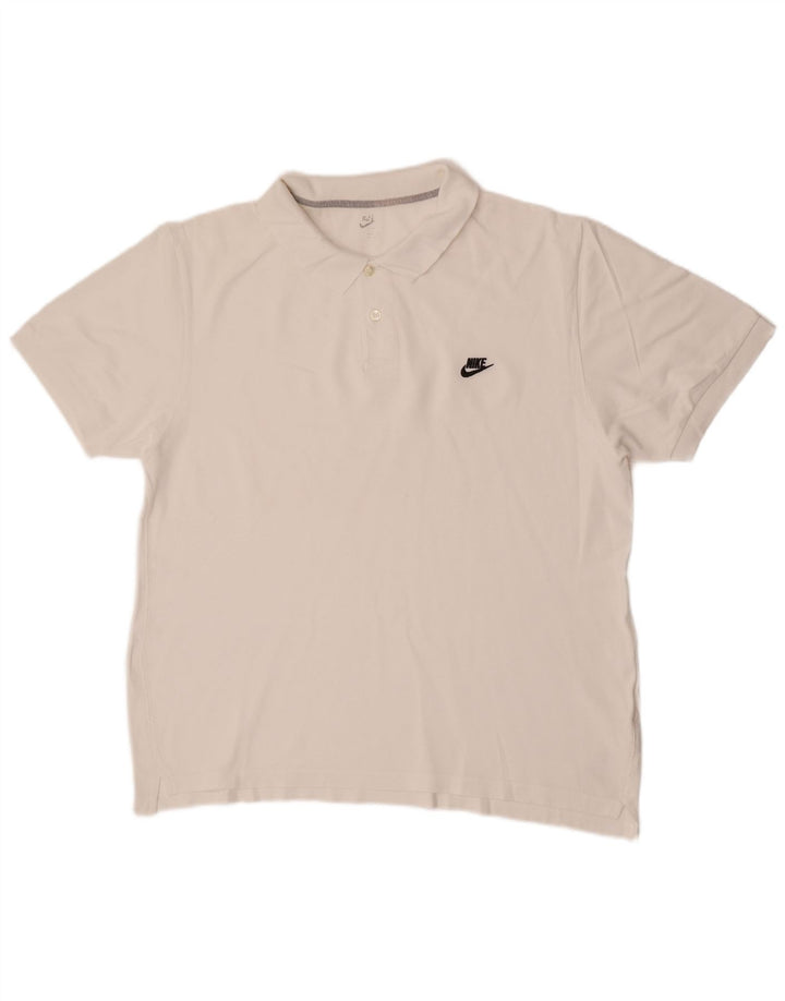 Nike herre poloshirt XL hvid bomuld