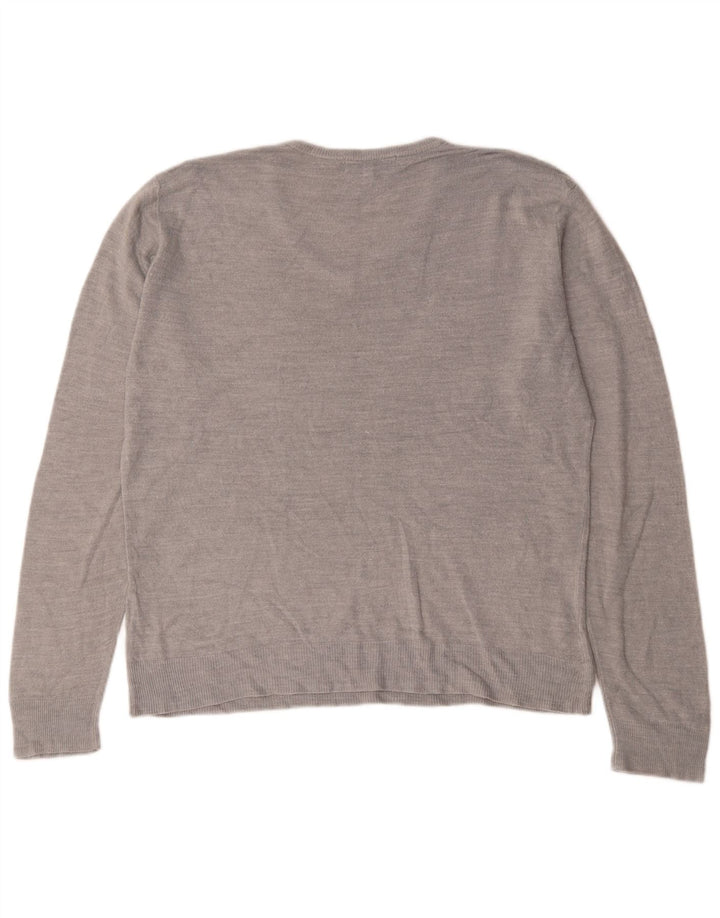 Marks & Spencer Herre V-hals sweater Stor Grå Akryl
