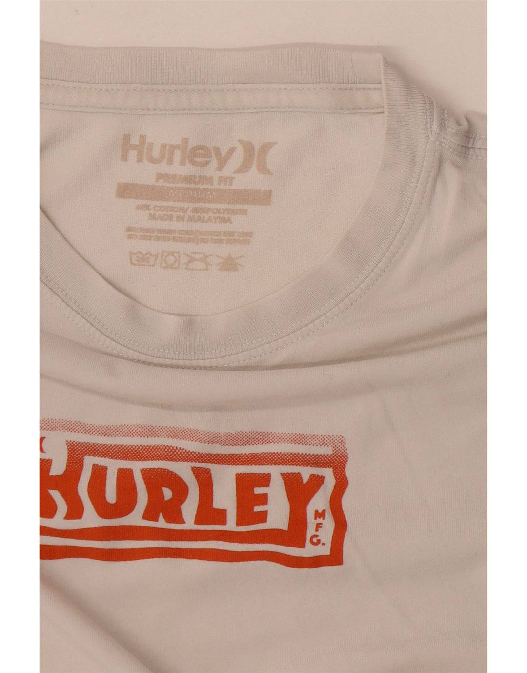 Hurley Herre Premium Fit Grafisk T-shirt Top Medium Hvid Bomuld