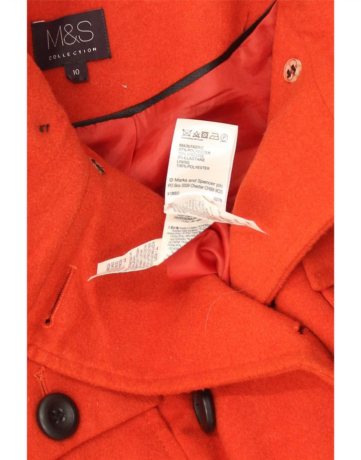 Marks & Spencer dobbeltradet frakke til kvinder UK 10 Lille rød polyester
