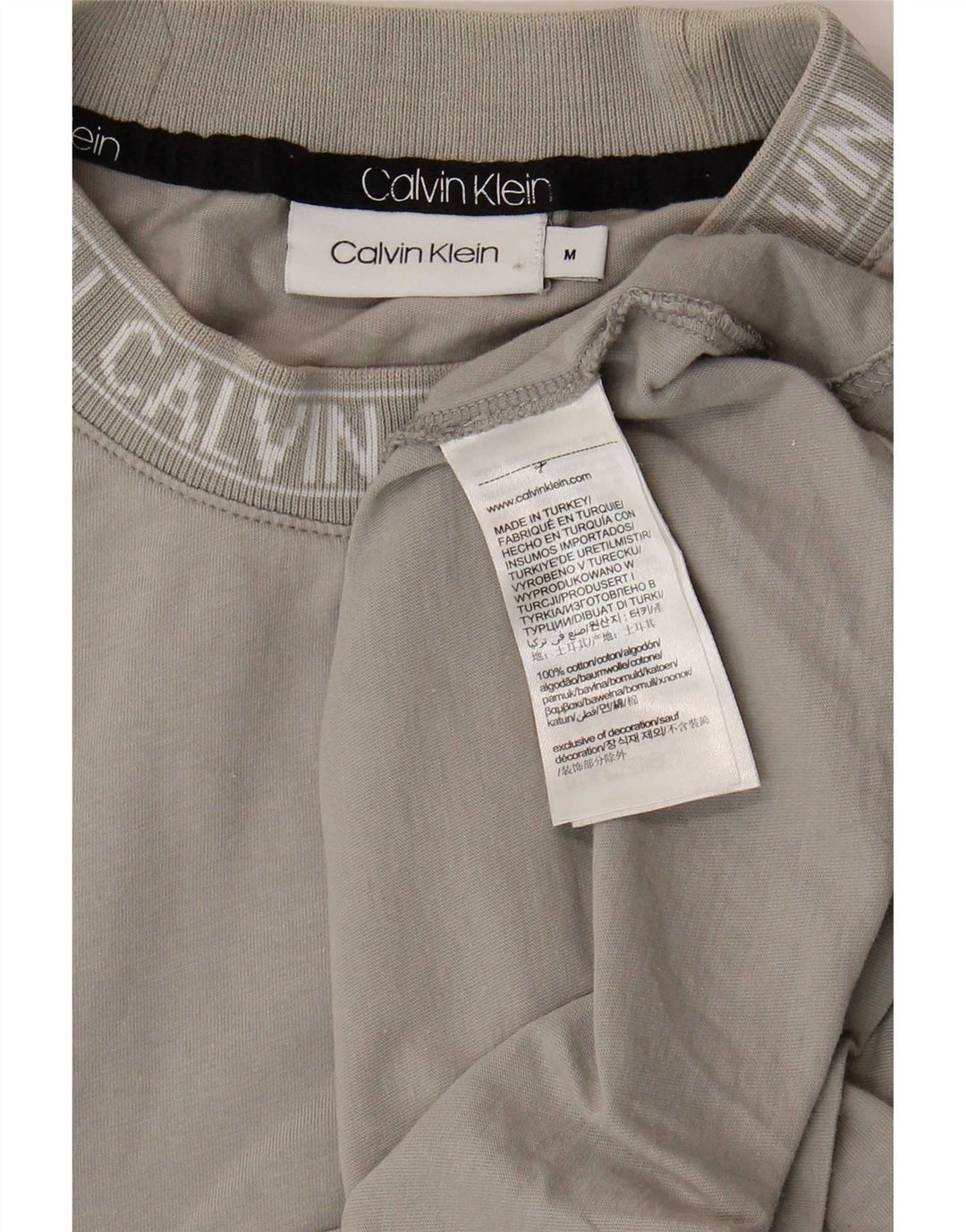 Calvin Klein Herre grafisk T-shirt Top mellemgrå bomuld