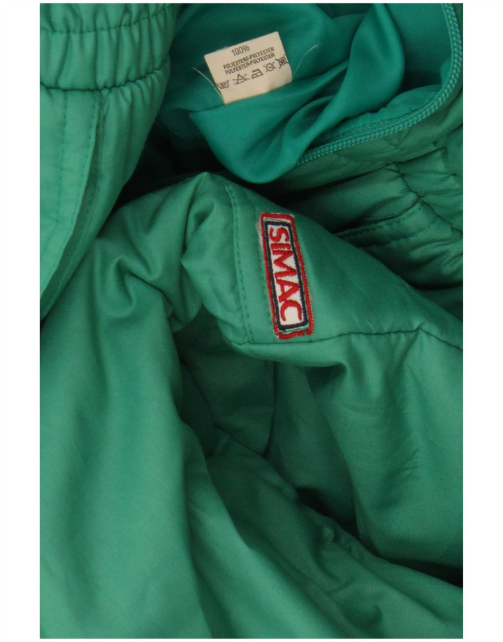 Vintage Dame Ski Jumpsuit UK 8 Small Green Colourblock Polyester 80'erne