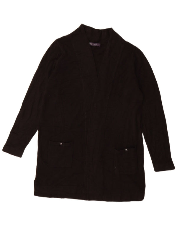 Marks & Spencer Dame Longline Åben Cardigan Sweater UK 16 Large Black