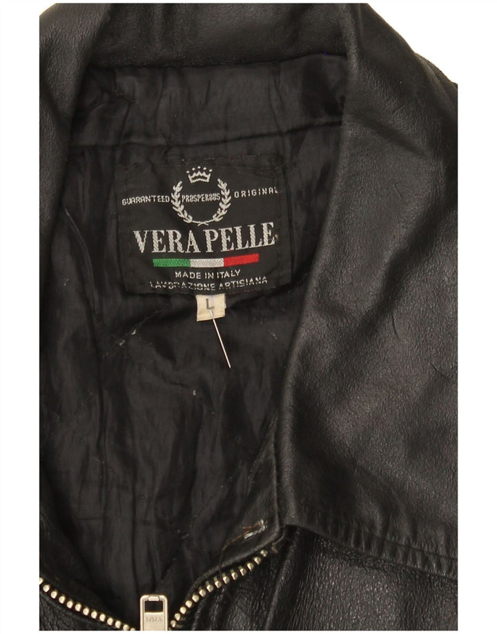 Vintage herre læderjakke UK 40 Stor sort læder