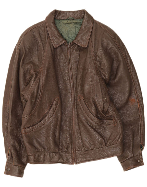 Vintage herre læderjakke IT 48 Medium Brun